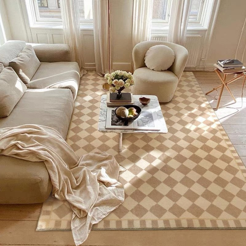 Geometric Pattern Rug Rectangle Shape Living Room Carpet Polyester Washable Area Rug