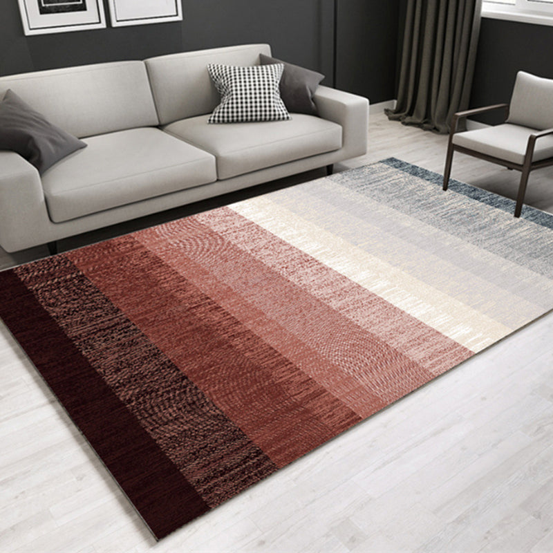 Color Gradient Rug Rectangle Shape Stain Resistant Rug for Home Decor