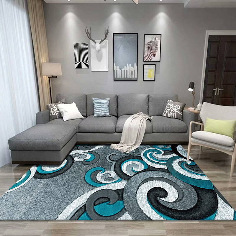 Modern Style Rectangle Shape Rug Geometric Pattern Living Room Carpet Washable Area Rug