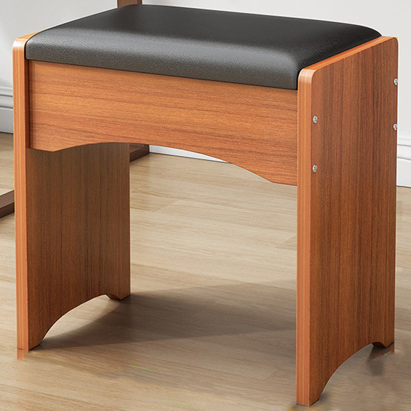 Modern Ottoman Pure Color Rectangle Upholstered Wood Frame Fade Resistant Pouf