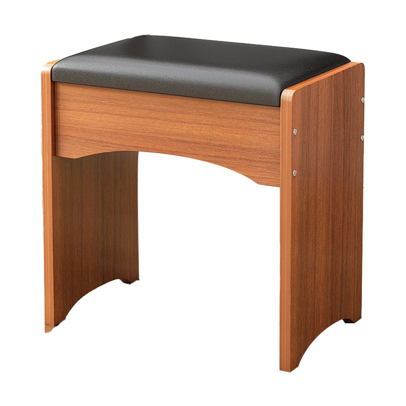 Modern Ottoman Pure Color Rectangle Upholstered Wood Frame Fade Resistant Pouf