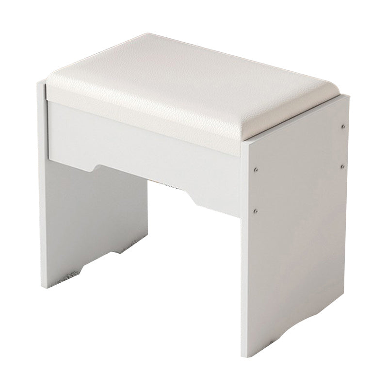 Modern Ottoman Pure Color Rectangle Upholstered Wood Frame Fade Resistant Pouf