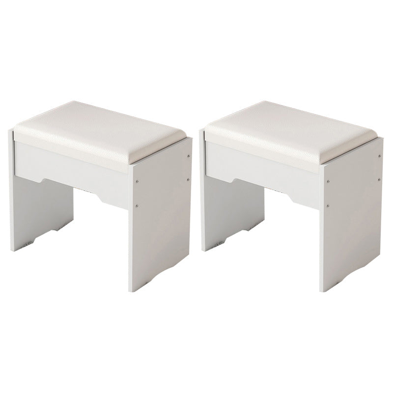 Modern Ottoman Pure Color Rectangle Upholstered Wood Frame Fade Resistant Pouf