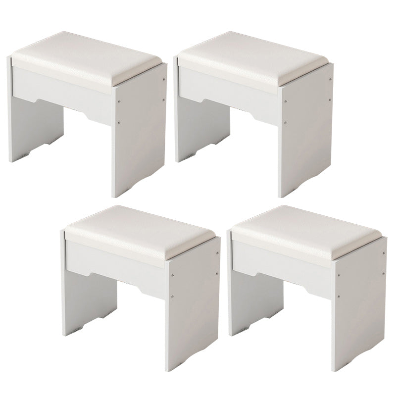 Modern Ottoman Pure Color Rectangle Upholstered Wood Frame Fade Resistant Pouf