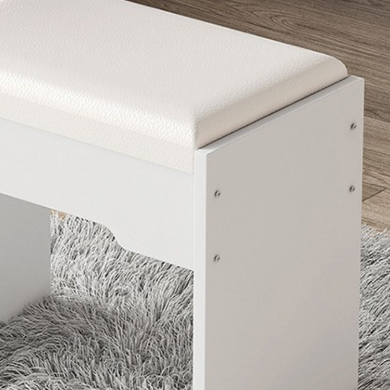 Modern Ottoman Pure Color Rectangle Upholstered Wood Frame Fade Resistant Pouf