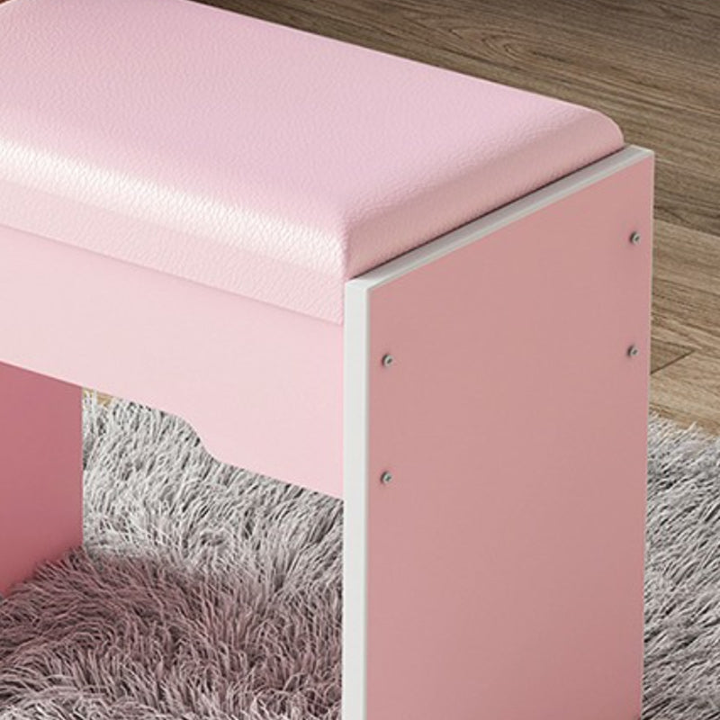 Modern Ottoman Pure Color Rectangle Upholstered Wood Frame Fade Resistant Pouf