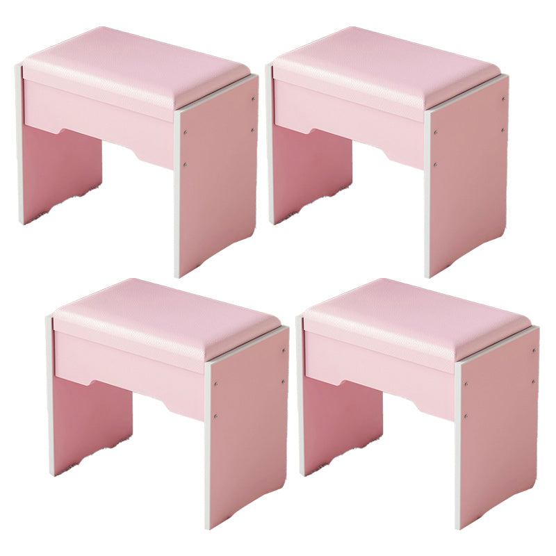 Modern Ottoman Pure Color Rectangle Upholstered Wood Frame Fade Resistant Pouf