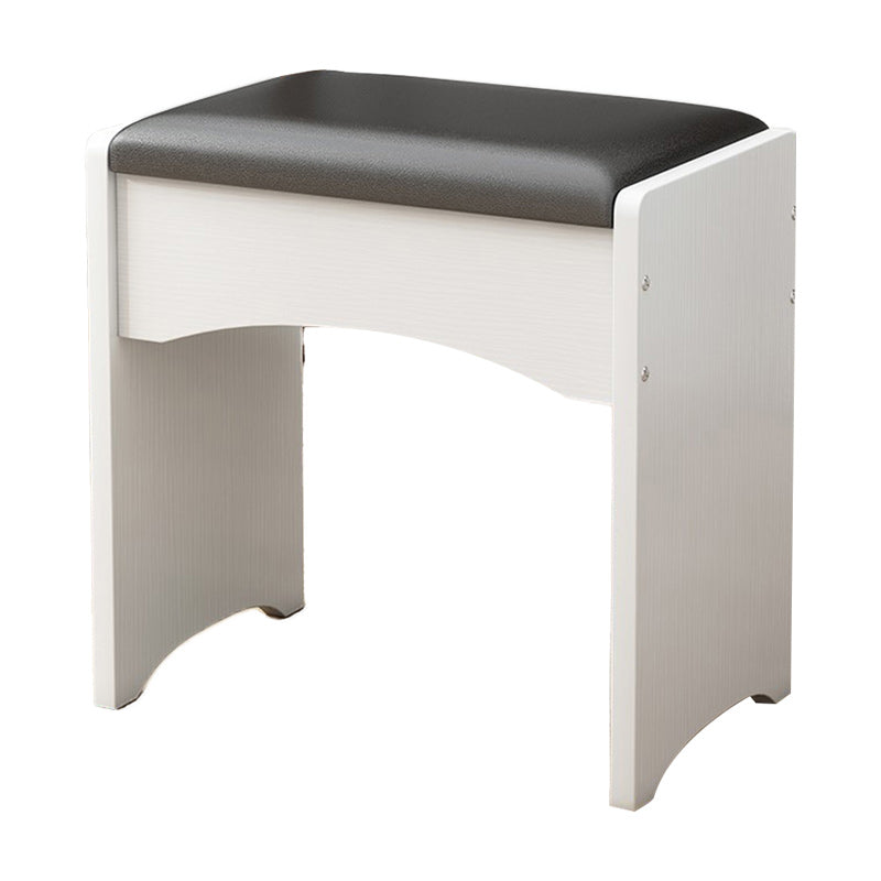 Modern Ottoman Pure Color Rectangle Upholstered Wood Frame Fade Resistant Pouf