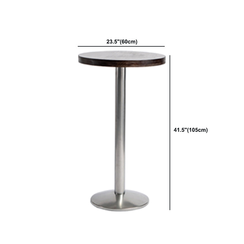 1/2/3 Pieces Industrial Pub Table Set Silver and Brown Bar Table and Stools