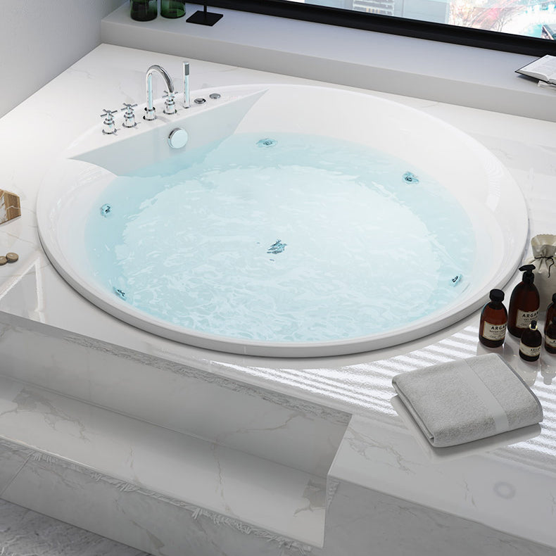 Modern White Acrylic Bath Tub Round Drop-in Bathtub for Home