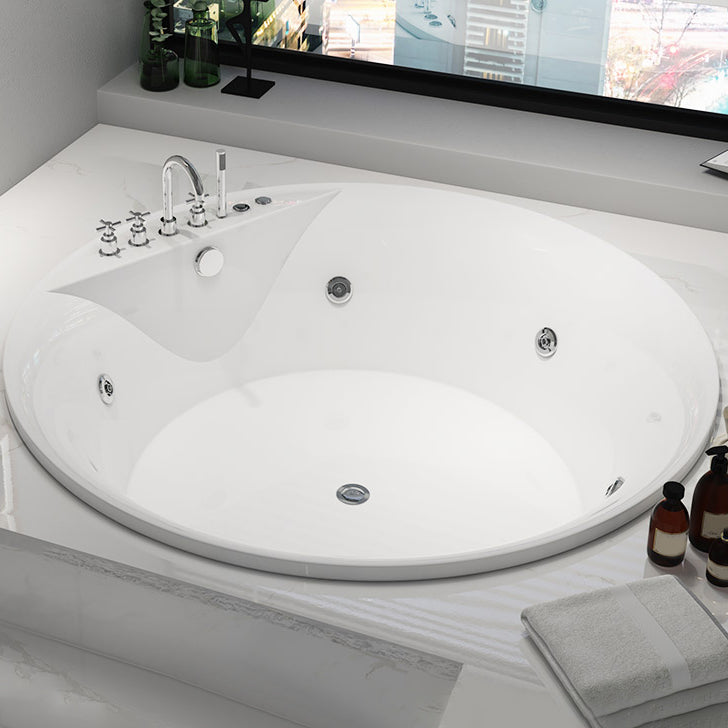 Modern White Acrylic Bath Tub Round Drop-in Bathtub for Home