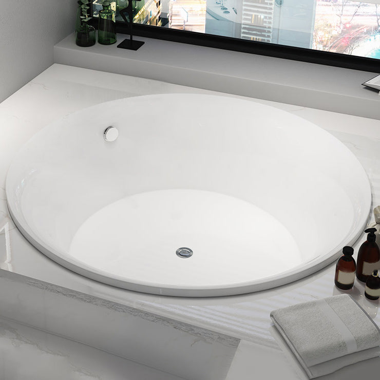 Modern White Acrylic Bath Tub Round Drop-in Bathtub for Home