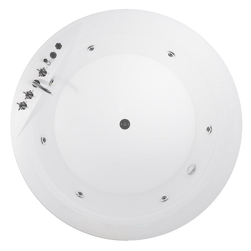 Modern White Acrylic Bath Tub Round Drop-in Bathtub for Home