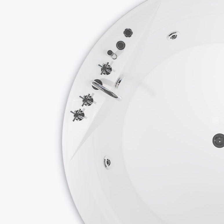 Modern White Acrylic Bath Tub Round Drop-in Bathtub for Home