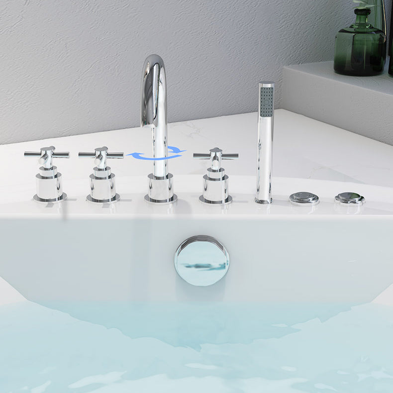 Modern White Acrylic Bath Tub Round Drop-in Bathtub for Home