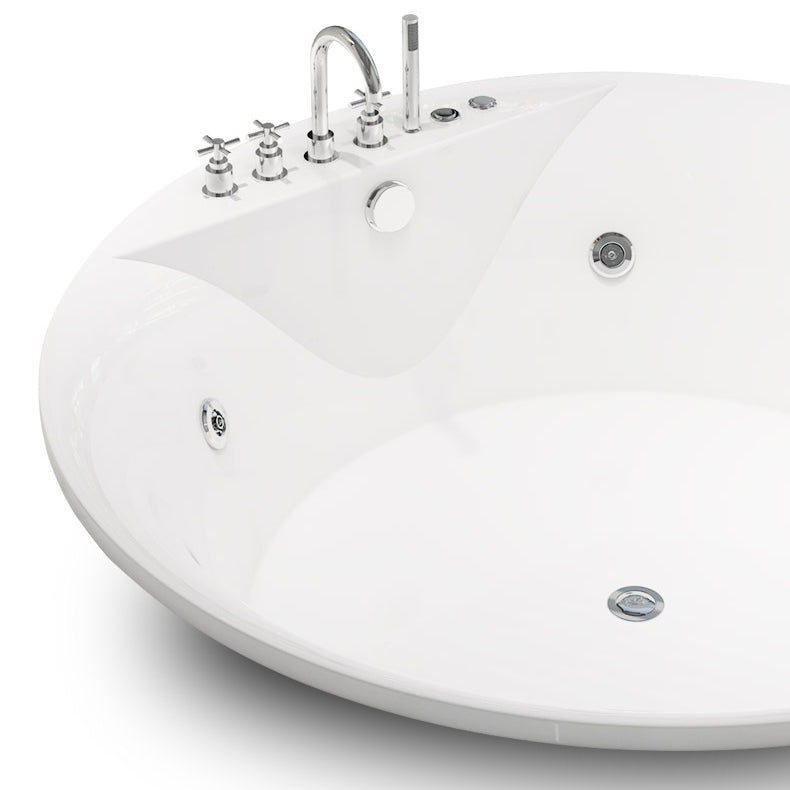 Modern White Acrylic Bath Tub Round Drop-in Bathtub for Home