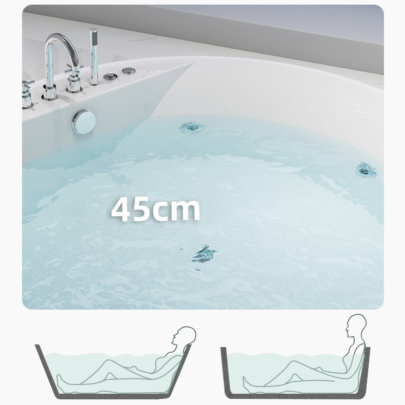 Modern White Acrylic Bath Tub Round Drop-in Bathtub for Home