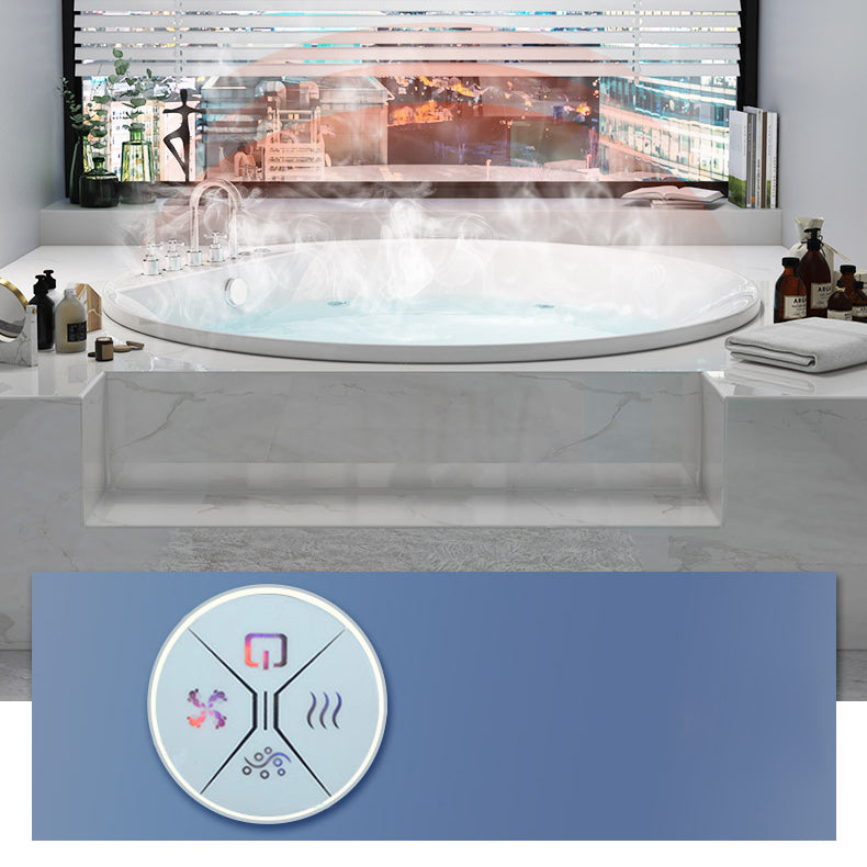 Modern White Acrylic Bath Tub Round Drop-in Bathtub for Home