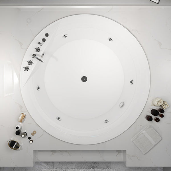 Modern White Acrylic Bath Tub Round Drop-in Bathtub for Home