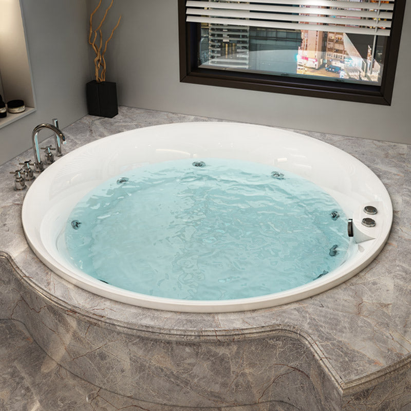 Modern Acrylic Drop-in Bathtub Oval Bath Tub for Home in White
