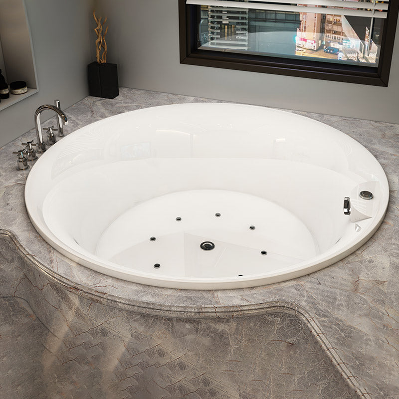 Modern Acrylic Drop-in Bathtub Oval Bath Tub for Home in White