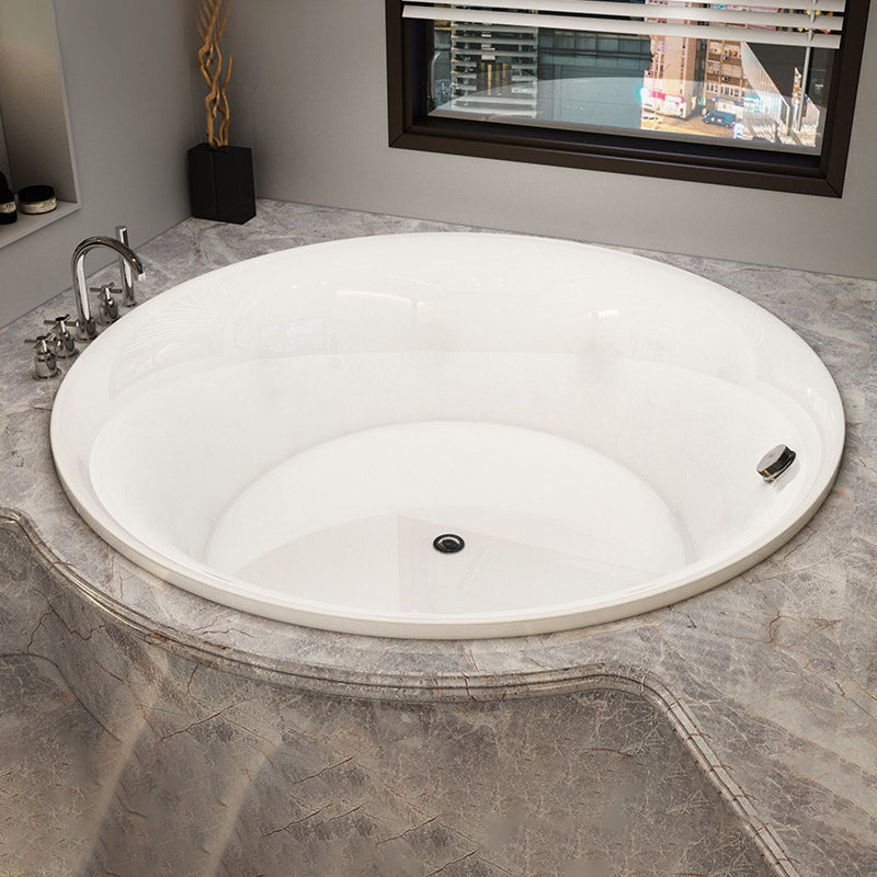 Modern Acrylic Drop-in Bathtub Oval Bath Tub for Home in White