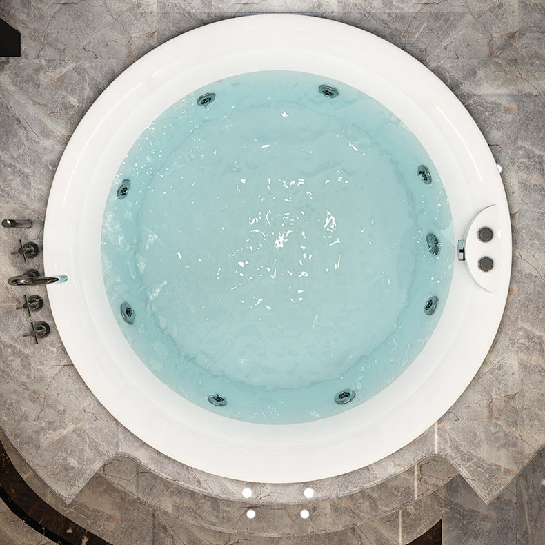Modern Acrylic Drop-in Bathtub Oval Bath Tub for Home in White