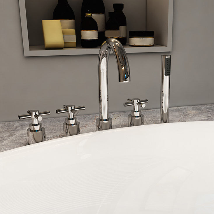 Modern Acrylic Drop-in Bathtub Oval Bath Tub for Home in White