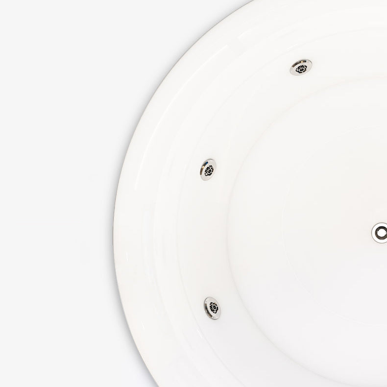 Modern Acrylic Drop-in Bathtub Oval Bath Tub for Home in White