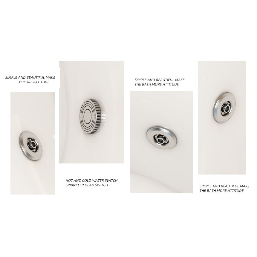 Modern Acrylic Drop-in Bathtub Oval Bath Tub for Home in White