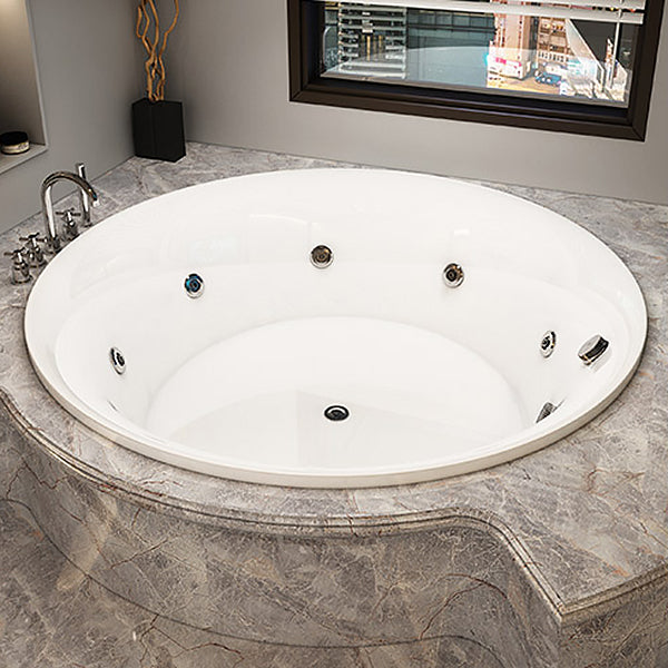Modern Acrylic Drop-in Bathtub Oval Bath Tub for Home in White