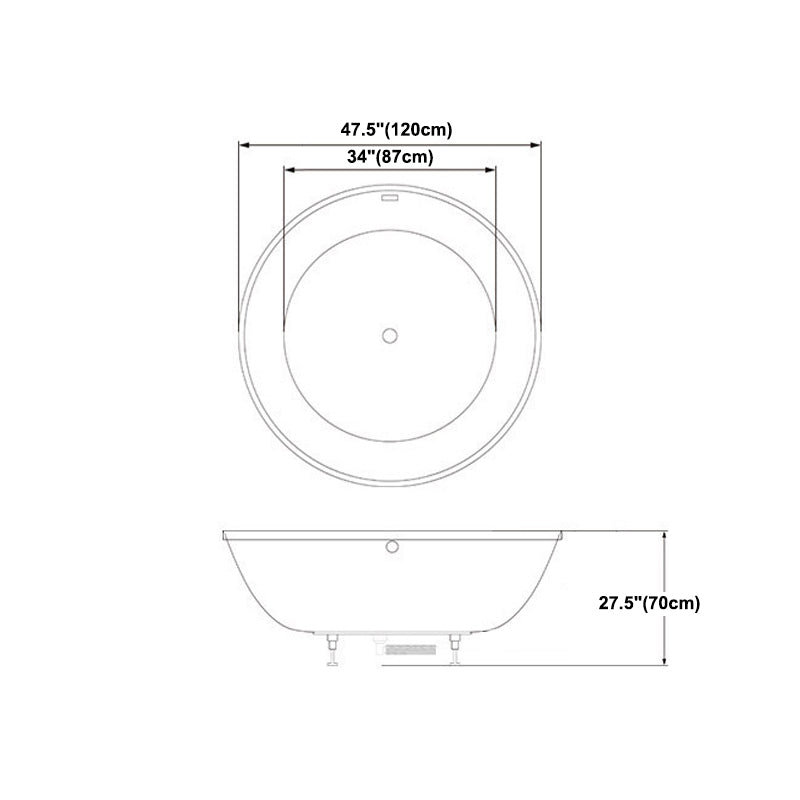 Modern Acrylic Drop-in Bathtub Oval Bath Tub for Home in White