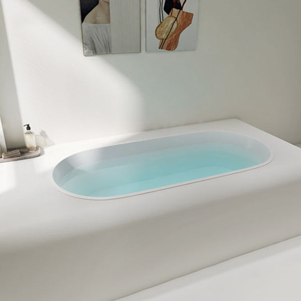 Modern Oval Drop-in Bath Tub 23.22" H White Acrylic Bathtub for Home