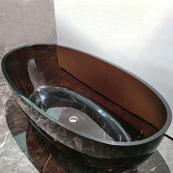 Modern Soaking Freestanding Tub Colorful Oval Bathtub for Home