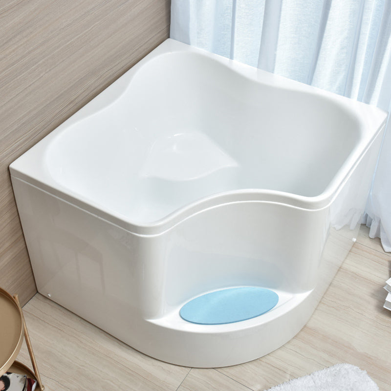 Modern Home Acrylic Bathtub White Corner Bath Tub with Seat Included