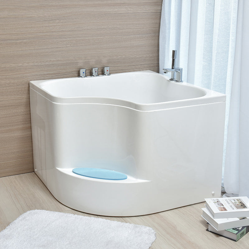 Modern Home Acrylic Bathtub White Corner Bath Tub with Seat Included