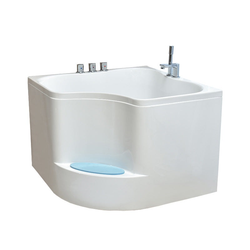 Modern Home Acrylic Bathtub White Corner Bath Tub with Seat Included