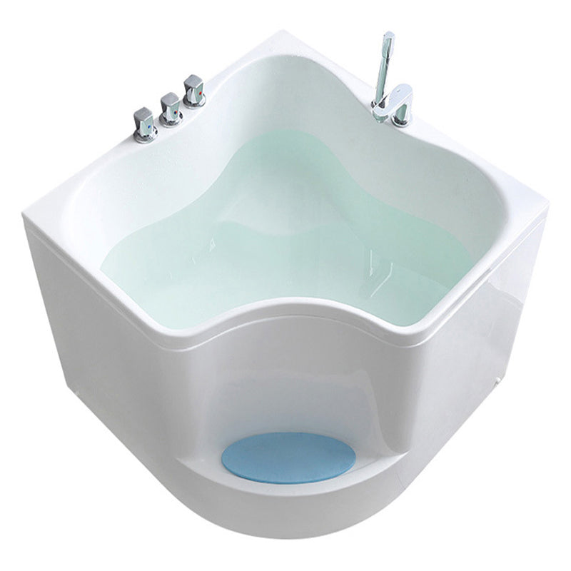 Modern Home Acrylic Bathtub White Corner Bath Tub with Seat Included