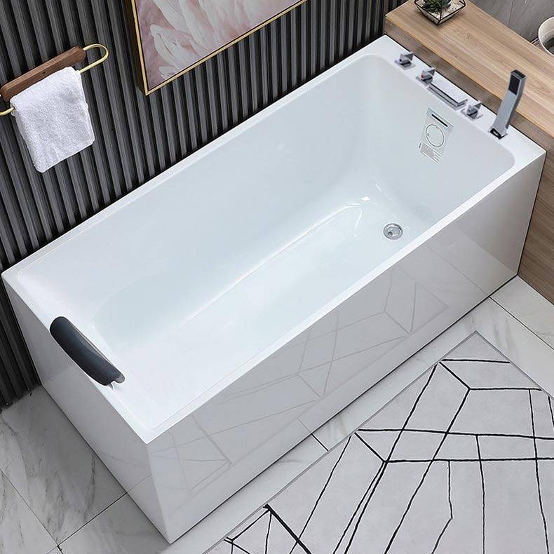 Modern Rectangular Bath Tub Acrylic Alcove Tub for Home in White