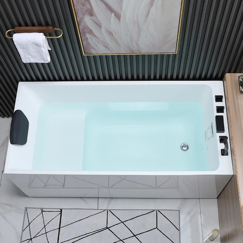 Modern Rectangular Bath Tub Acrylic Alcove Tub for Home in White