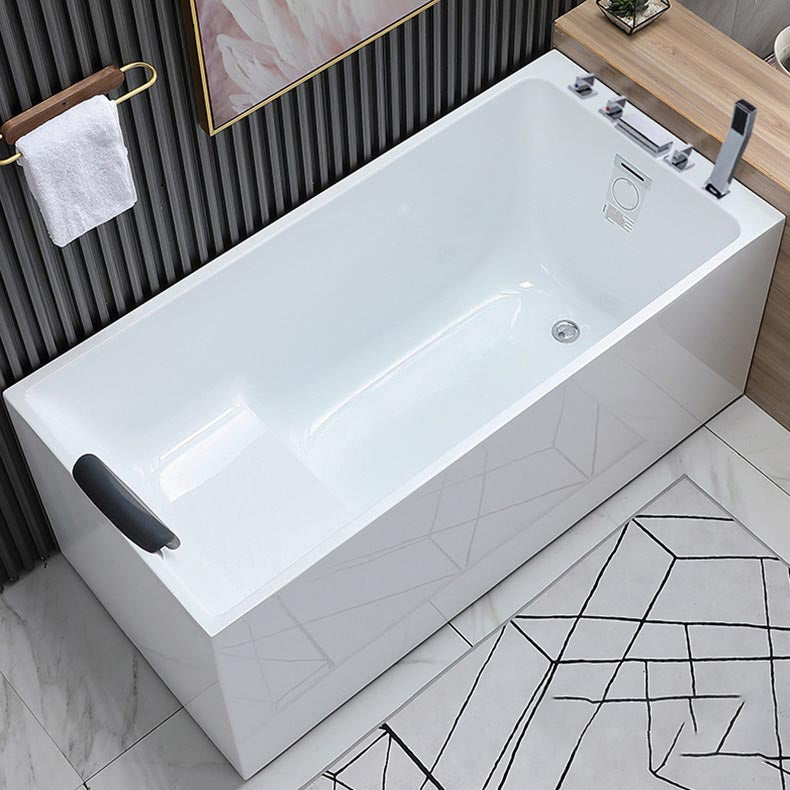 Modern Rectangular Bath Tub Acrylic Alcove Tub for Home in White