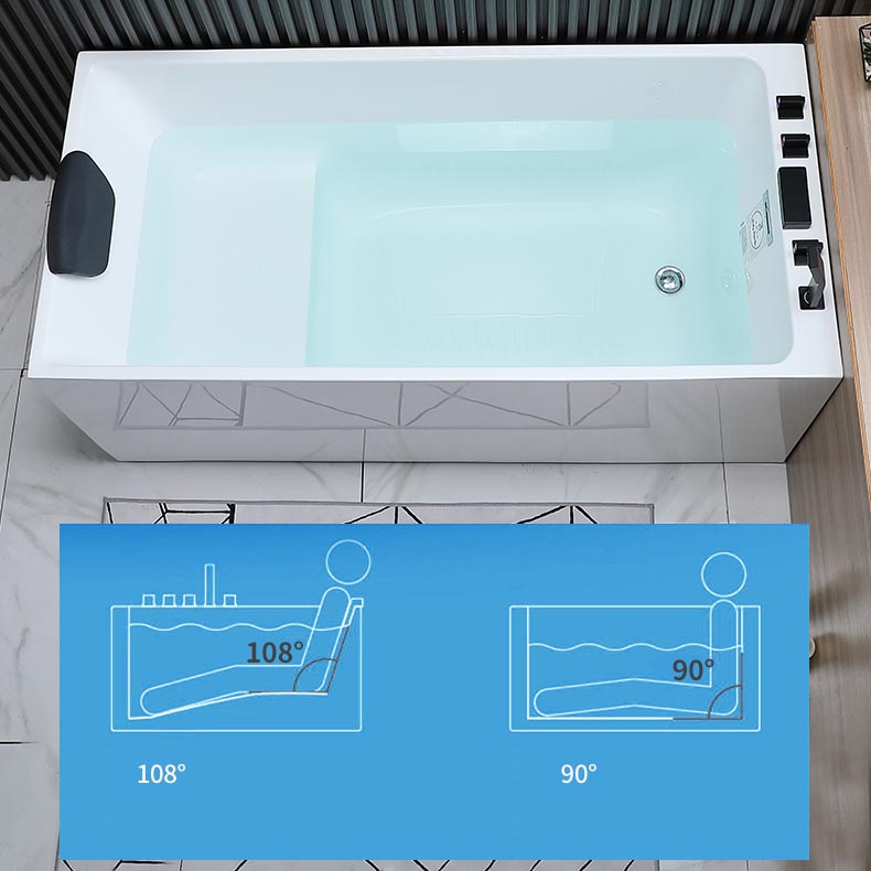 Modern Rectangular Bath Tub Acrylic Alcove Tub for Home in White