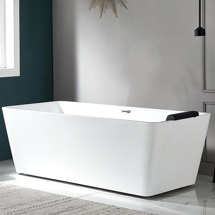 Modern Acrylic Home Bathtub Rectangular Freestanding Bath Tub in White