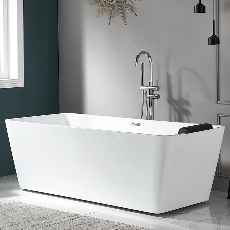 Modern Acrylic Home Bathtub Rectangular Freestanding Bath Tub in White