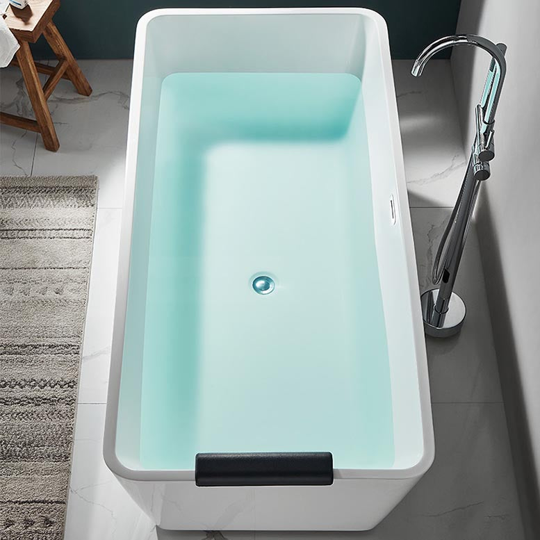 Modern Acrylic Home Bathtub Rectangular Freestanding Bath Tub in White