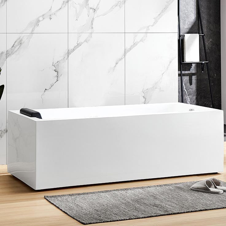 Modern Freestanding Rectangular Bath Tub Acrylic Home Bathtub in White