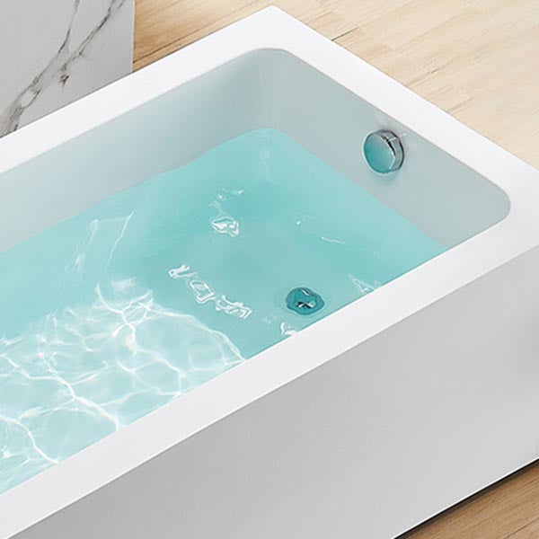 Modern Freestanding Rectangular Bath Tub Acrylic Home Bathtub in White