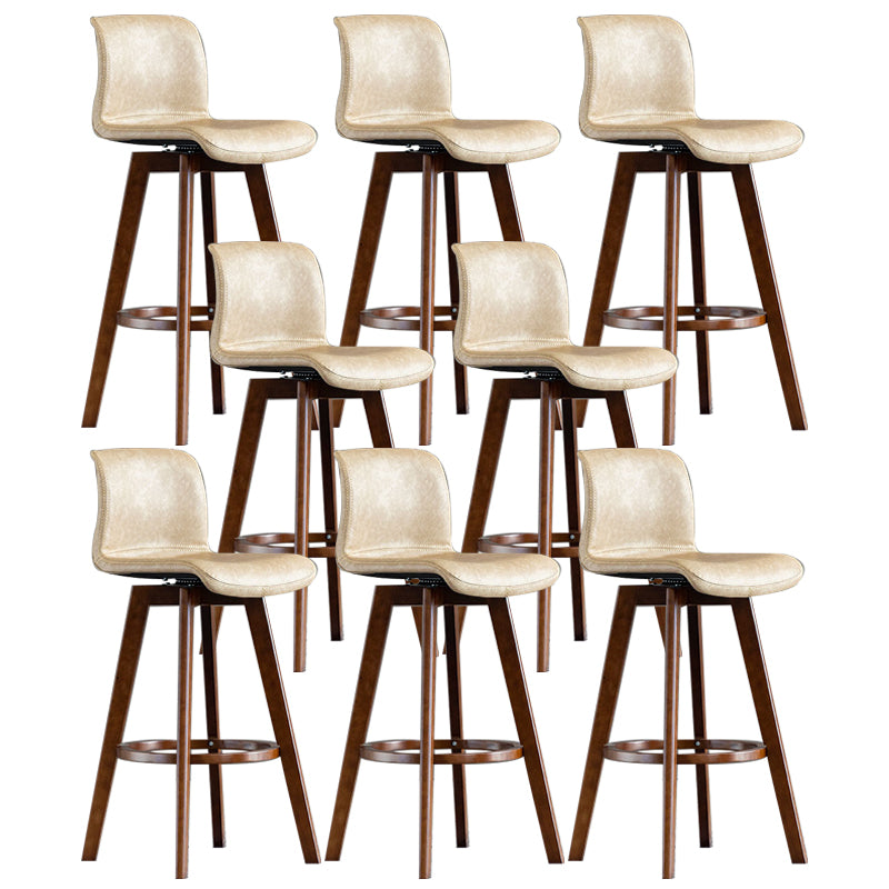 Contemporary Home Low Back Stool Matte Finish Leather Barstool