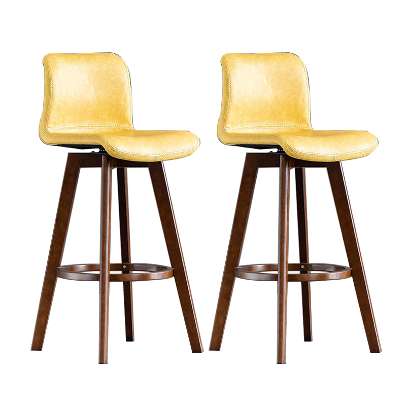 Contemporary Home Low Back Stool Matte Finish Leather Barstool