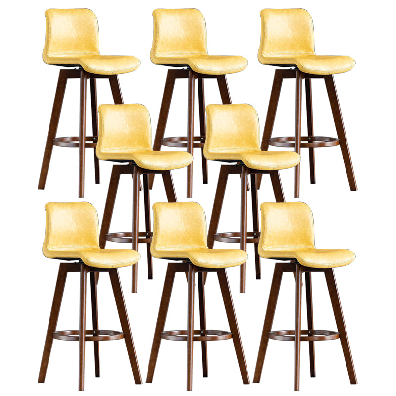 Contemporary Home Low Back Stool Matte Finish Leather Barstool
